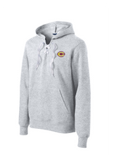 Load image into Gallery viewer, Clinton School C Lace up pull over hooded sweatshirt