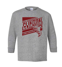 Load image into Gallery viewer, Clinton School Youth Slanted Clinton Gildan Long-sleeve
