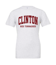 Load image into Gallery viewer, Clinton School Youth Curved Maroon Clinton Bella Canvas t-shirt