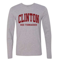 Load image into Gallery viewer, Clinton School Adult Curved Maroon Clinton Gildan Long-sleeve
